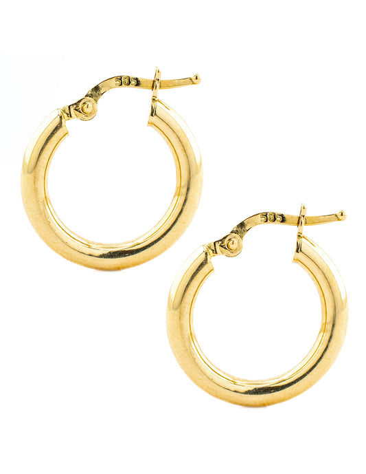 Arracada Lisa en Oro 14k