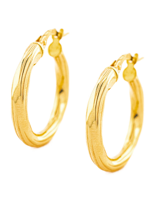Arracada Cincelada en Oro 14k