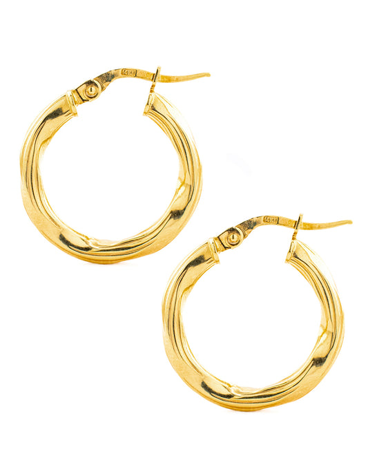 Arracada Cincelada en Oro 14k