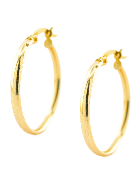 Arracada Lisa en Oro 14k