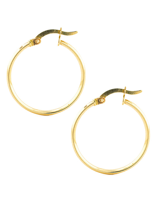 Arracada Lisa en Oro 14k