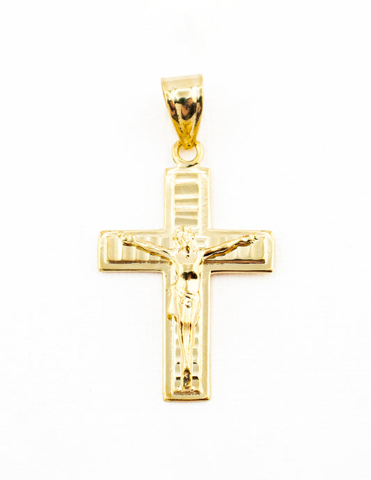 Crucifijo Cincelado en Oro 14k