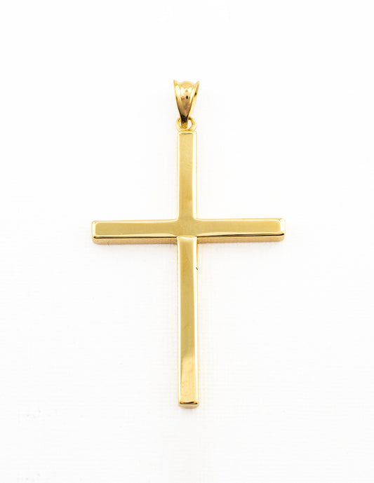 Dije Cruz Lisa en Oro 14k