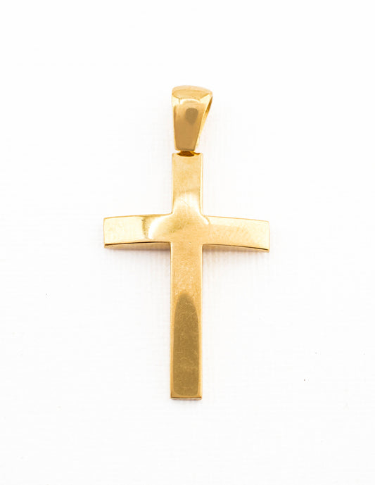 Dije Cruz Curvo en Oro 14k