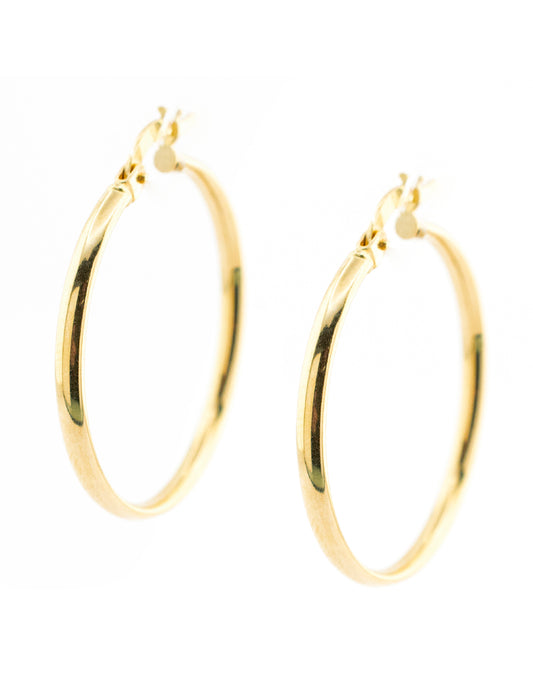Arracada Lisa en Oro 14k