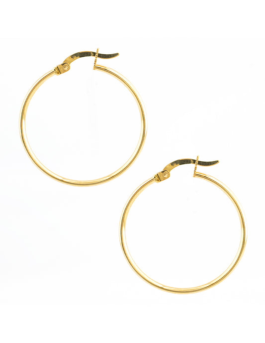 Arracada Lisa en Oro 14k