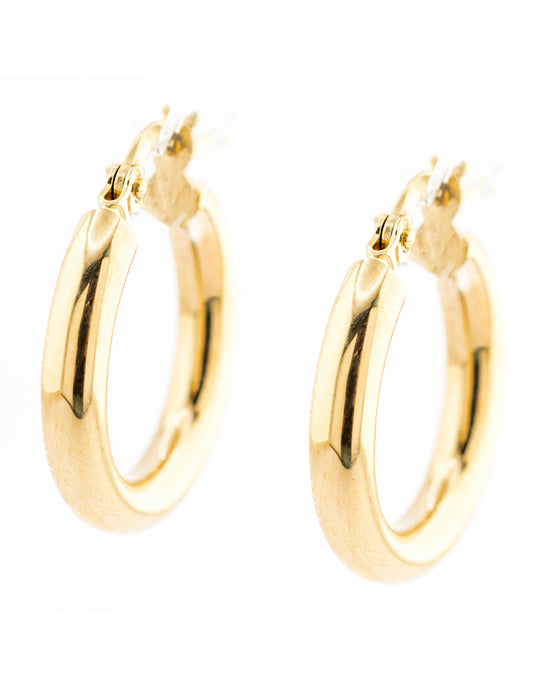 Arracada Lisa en Oro 14k