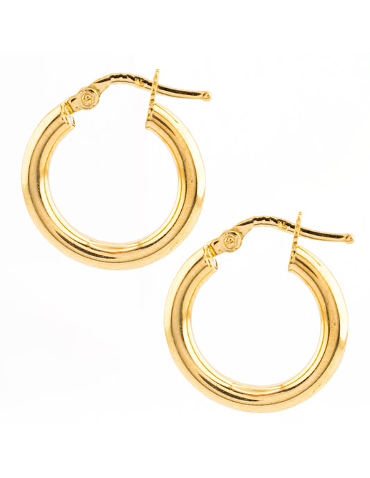 Arracada Lisa en Oro 14k