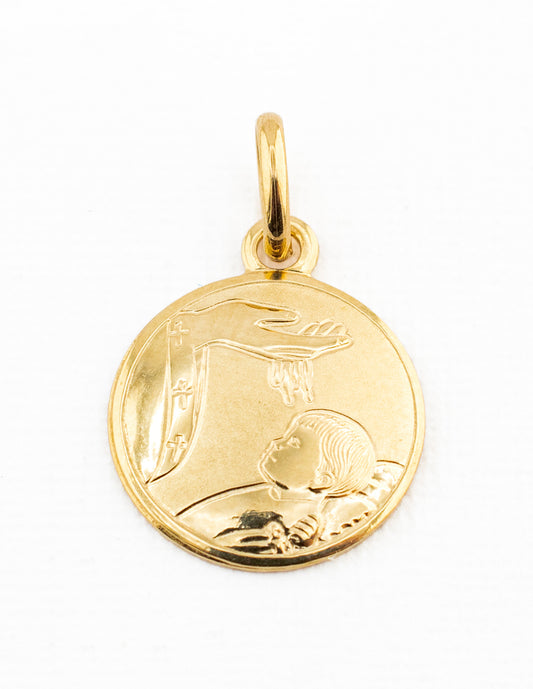Medalla Espíritu Santo Grabado en Oro 14k