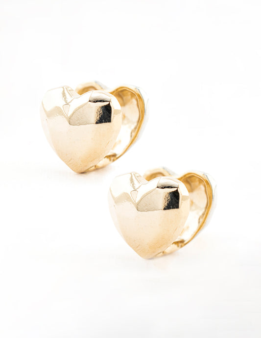 Huggie Corazón Textura en Baño de Oro