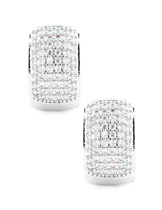 Huggie Zirconia en Baño de Rodio