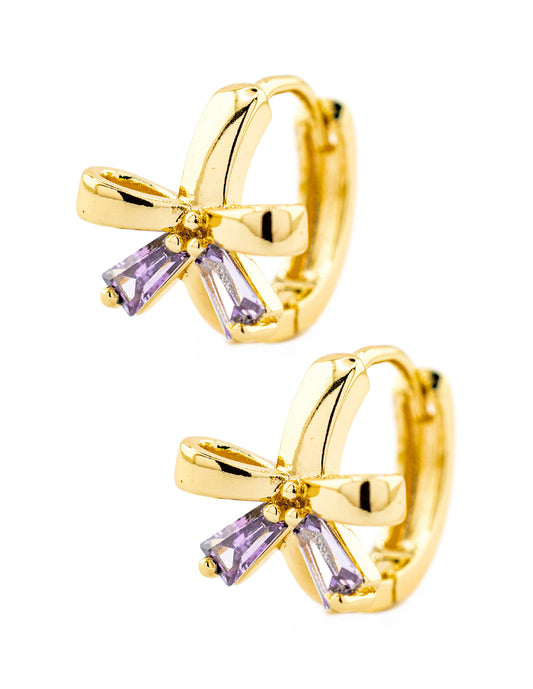 Huggie Moño con Zirconia Baño de Oro