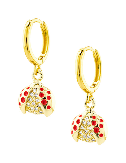 Arete de Catarina con Zirconias en Baño de Oro