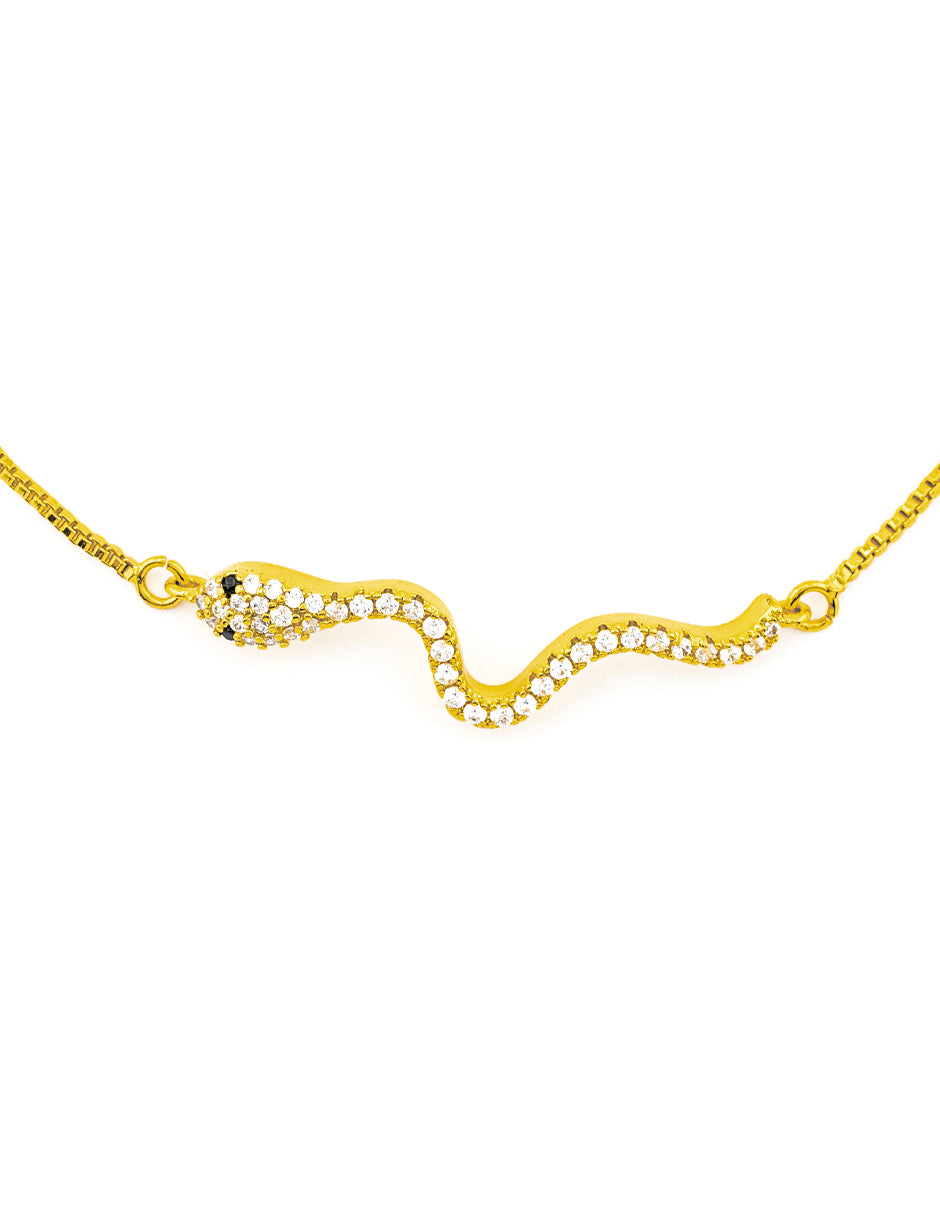 Pulsera Ajustable de Serpiente Baño de Oro