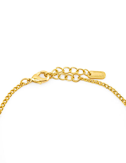 Pulsera Virgen Con Zirconias y Cruces Florentinas Baño de Oro