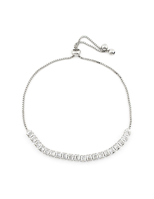 Pulsera de Tenis Ajustable Baño de Rodio