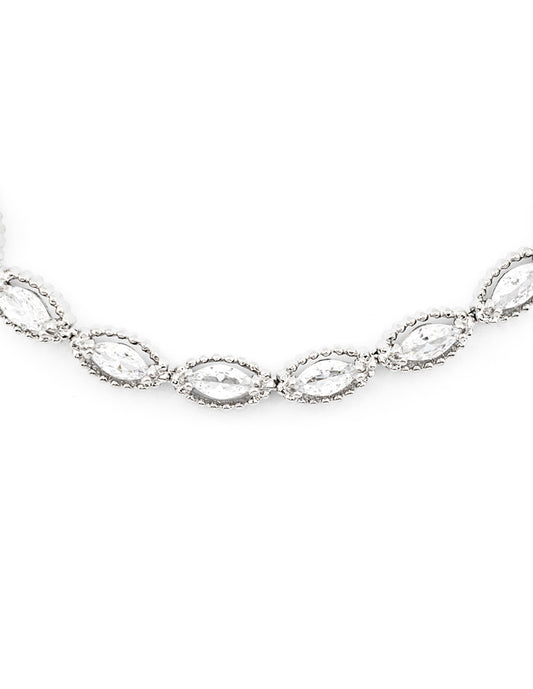 Pulsera con Zirconia Rombos Baño de Rodio