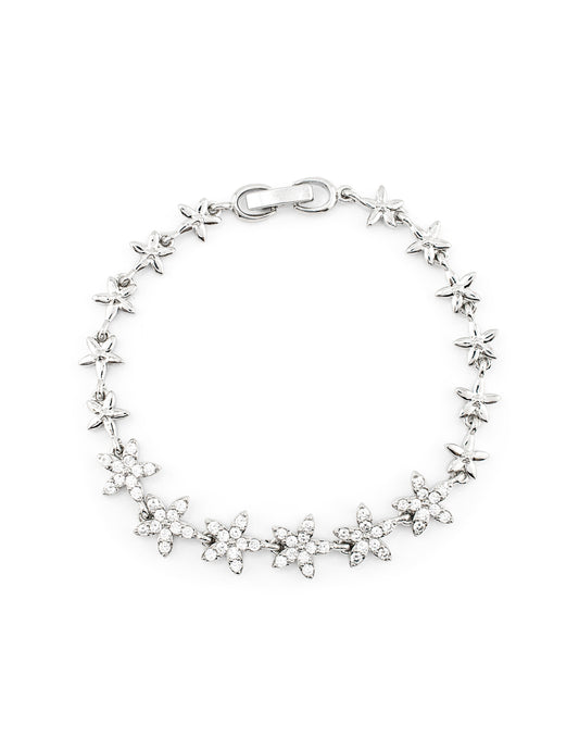 Pulsera Estrellas de Mar con Zirconias Baño de Rodio