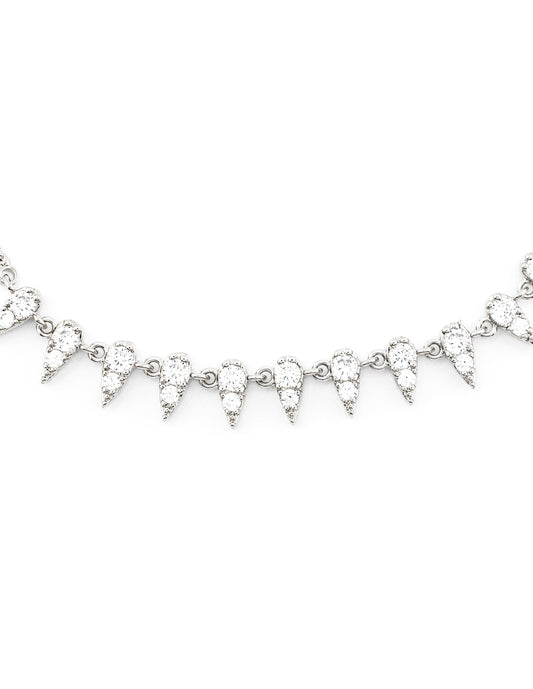 Pulsera Ajustables Espinas con Zirconias Circulares Baño de Rodio