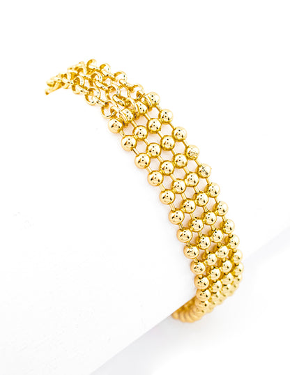 Pulsera de Bolitas Baño de Oro