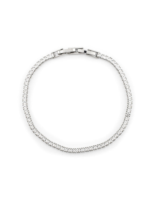 Pulsera de Tenis Zirconias Cuadradas Baño de Rodio