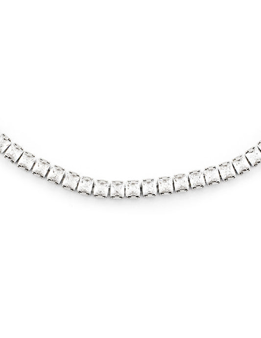 Pulsera de Tenis Zirconias Cuadradas Baño de Rodio