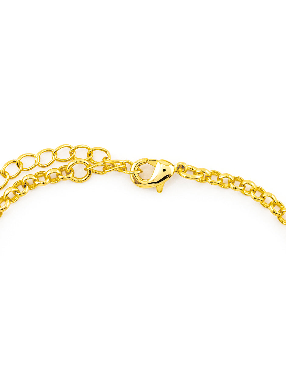 Pulsera Dije Corazón Liso en Baño de Oro