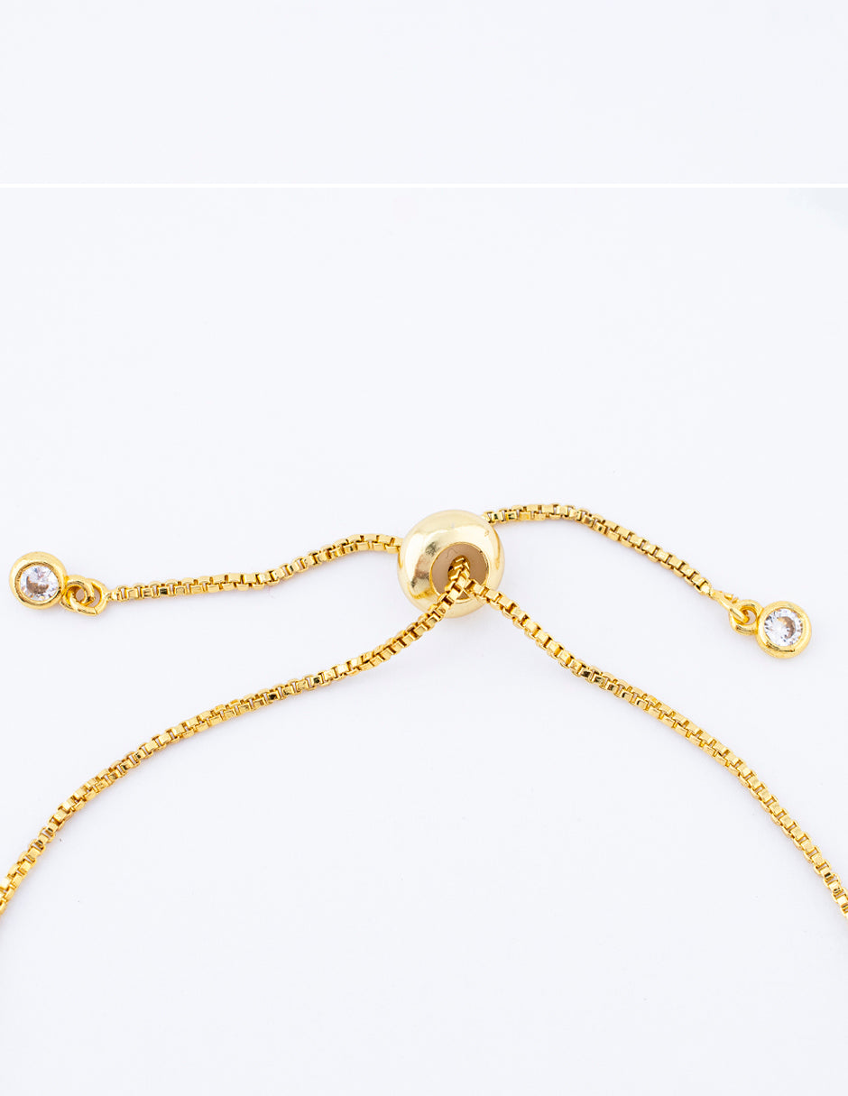Pulsera Figuras con Zirconia en Baño de Oro