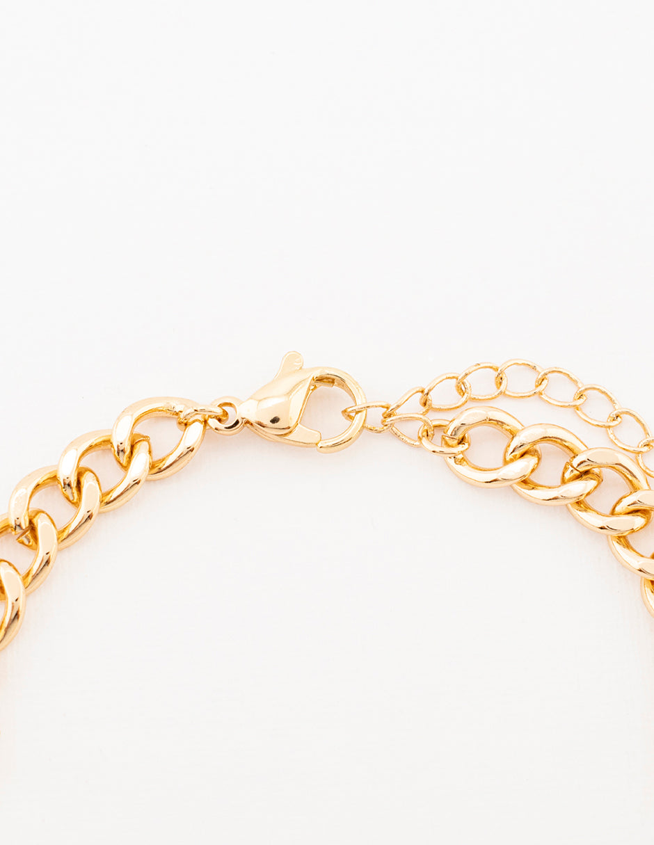 Pulsera Cadena con Estrellas Zirconias en Baño de Oro
