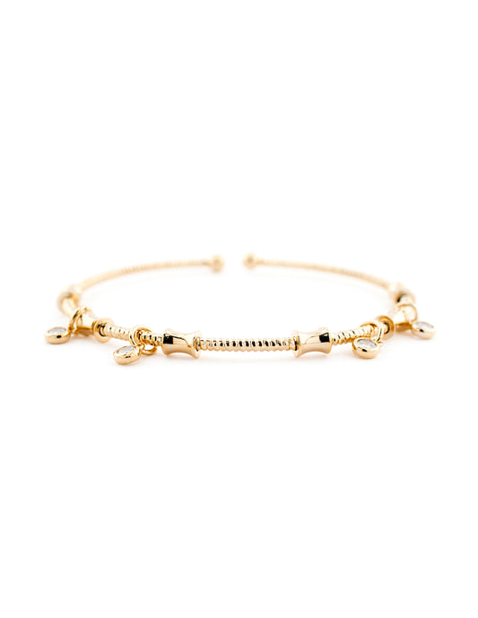 Brazalete Zirconia en Baño de Oro