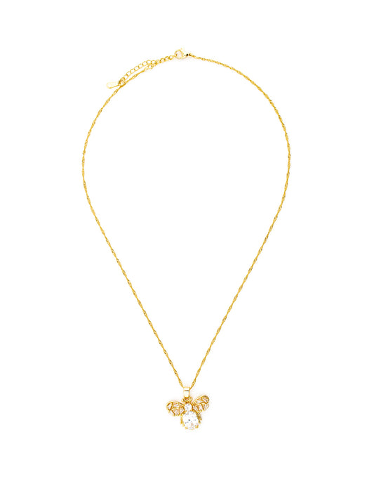 Set Abeja Zirconia en Baño de Oro