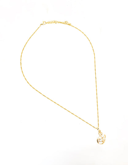 Set Cisne Zirconia en Baño de Oro