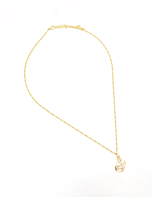 Set Cisne Zirconia en Baño de Oro