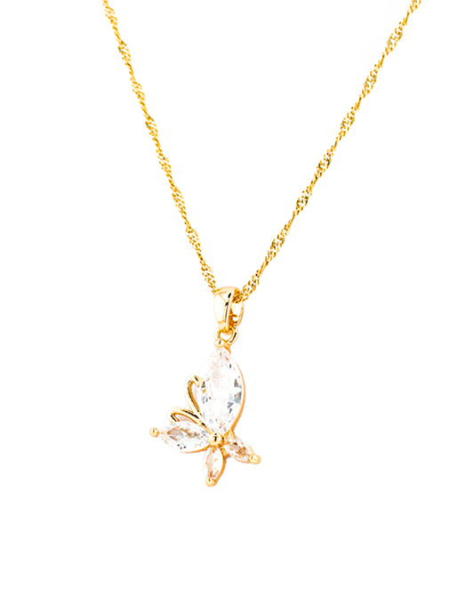 Set Mariposa Zirconia en Baño de Oro