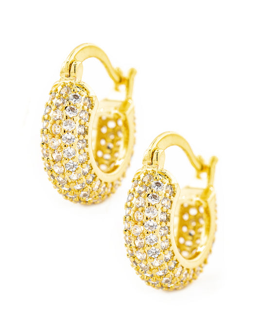 Arracada Zirconia en Baño de Oro