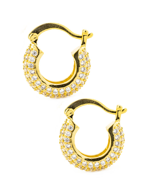 Arracada Zirconia en Baño de Oro