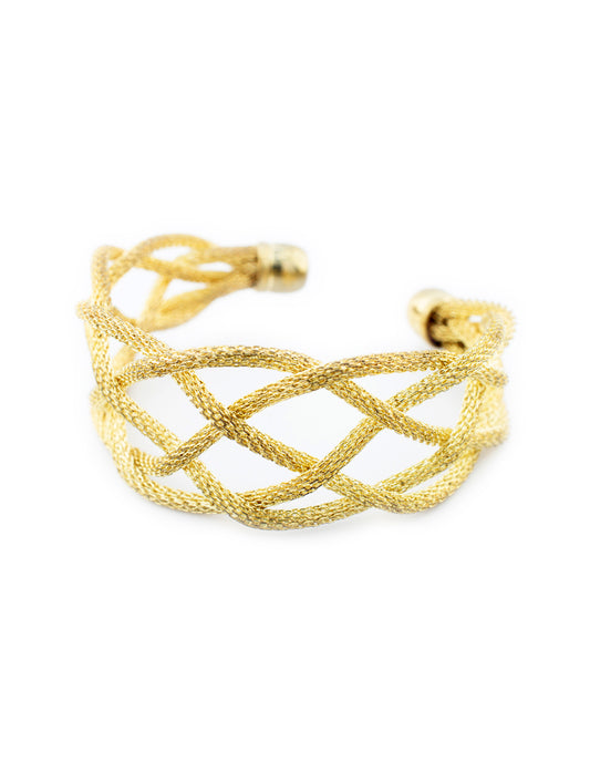 Brazalete Trenzado en Baño de Oro