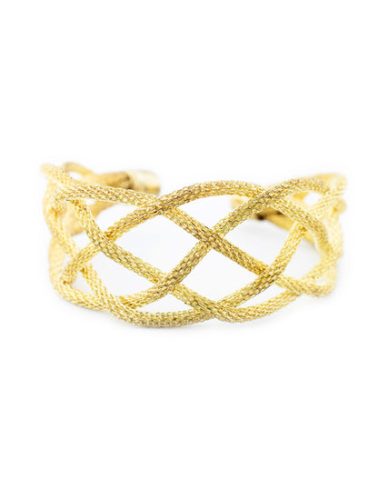 Brazalete Trenzado en Baño de Oro