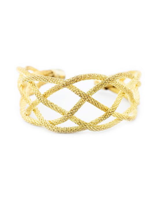 Brazalete Trenzado en Baño de Oro