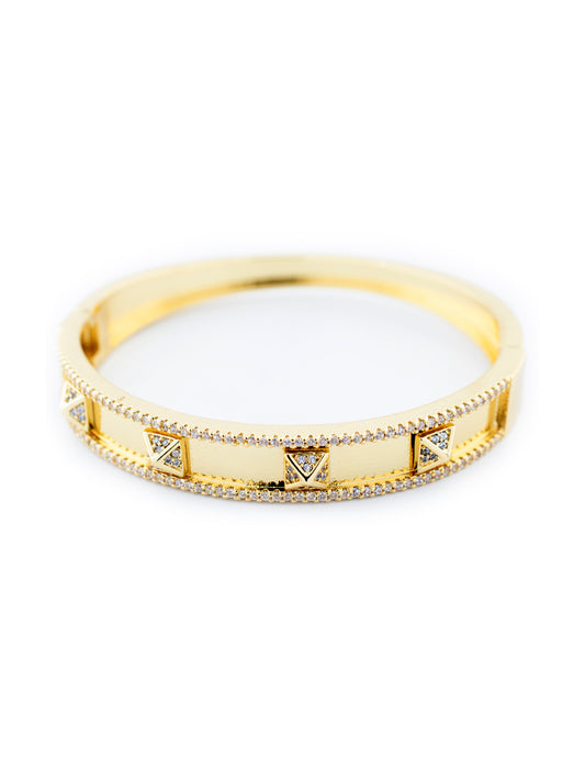 Brazalete Mini Pirámide en Baño de Oro