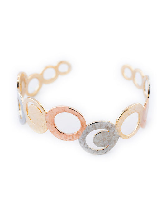 Brazalete Florentino Circular en Baño de Oro