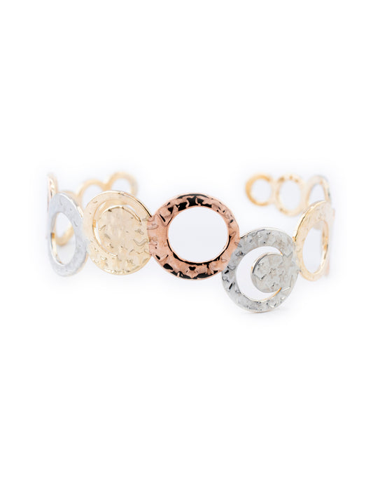 Brazalete Florentino Circular en Baño de Oro