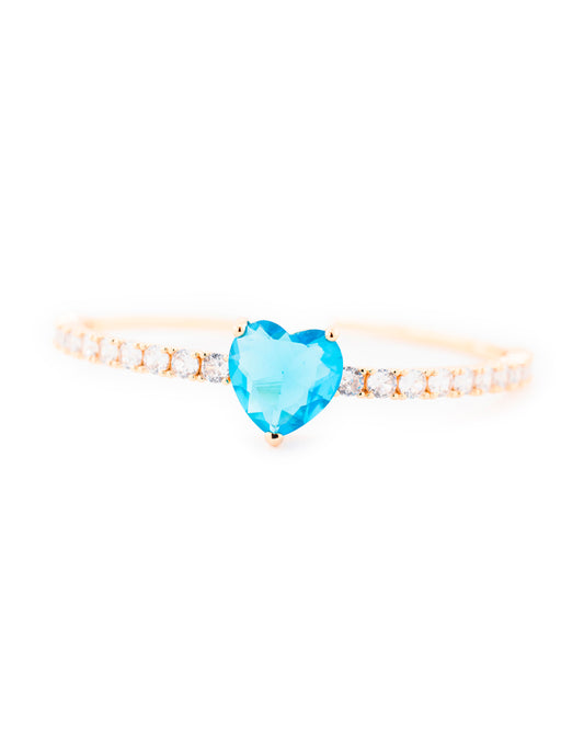 Brazalete Corazón en Baño de Oro