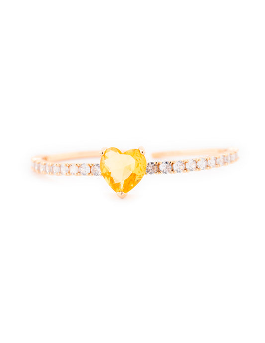 Brazalete Corazón en Baño de Oro