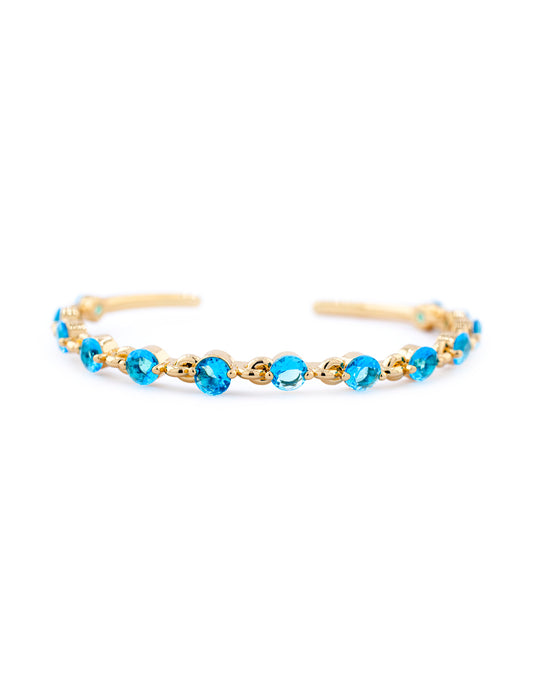 Brazalete Zirconia en Baño de Oro
