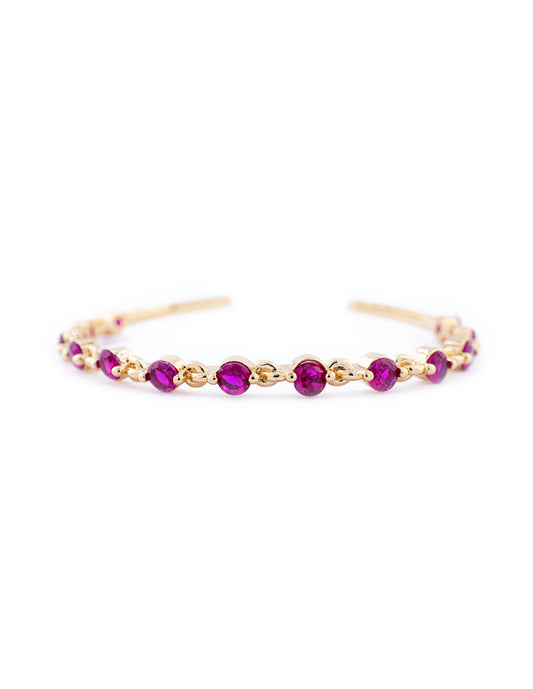 Brazalete Zirconia en Baño de Oro