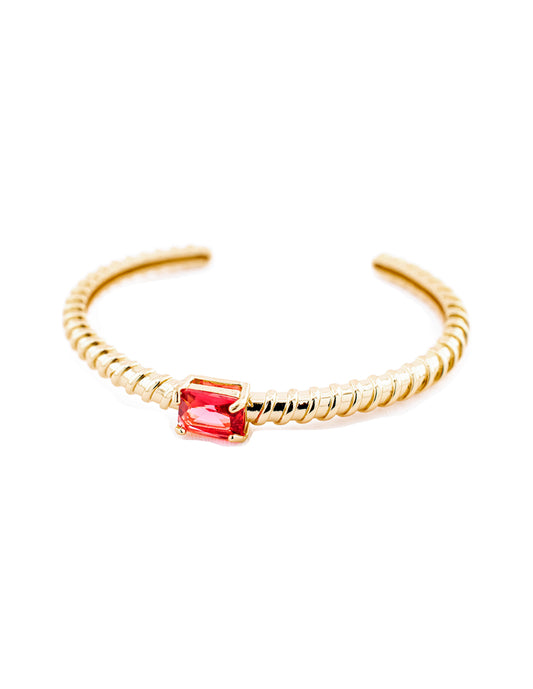 Brazalete Zirconia en Baño de Oro