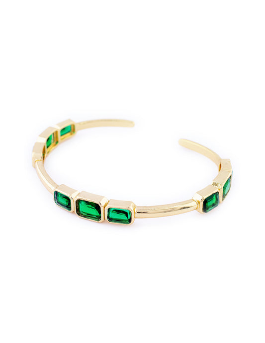 Brazalete Zirconias en Baño de Oro
