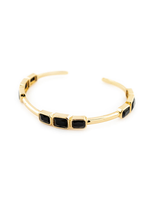Brazalete Zirconias en Baño de Oro