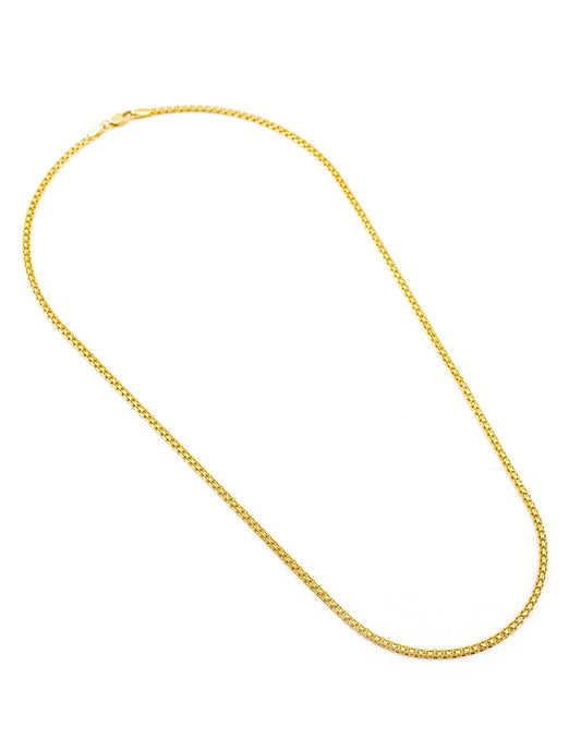 Cadena Tejido Chino en Baño de Oro